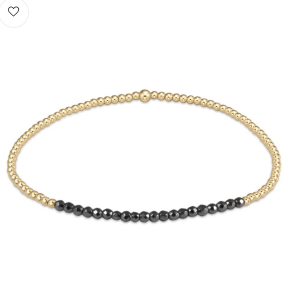 Hope Unwritten Faceted Hematite 2mm Bead Bracelet